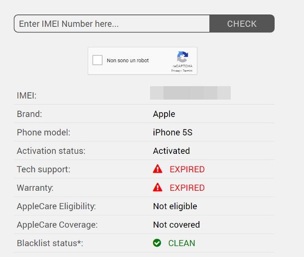 Cosa accade quando IMEI è blacklisted