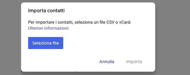 Come importare VCF su Gmail