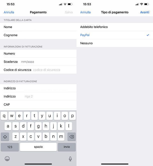 Come cambiare metodo di pagamento su iPhone