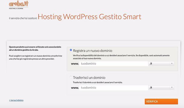 Hosting WordPress di Aruba