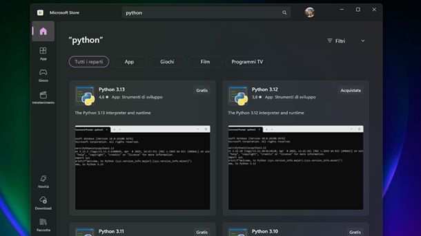 Installa Python su Windows 11
