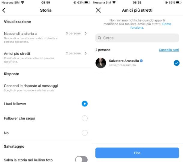 Come nascondere la storia di Instagram a tutti tranne uno