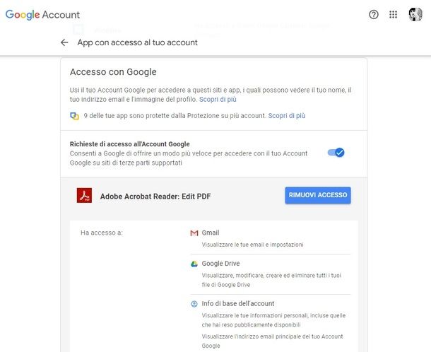 Servizi con accesso Google