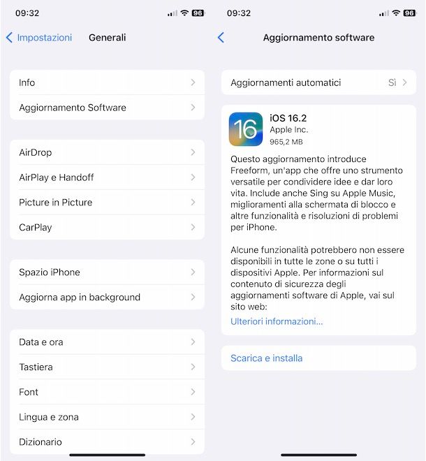 Aggiornamento iPhone