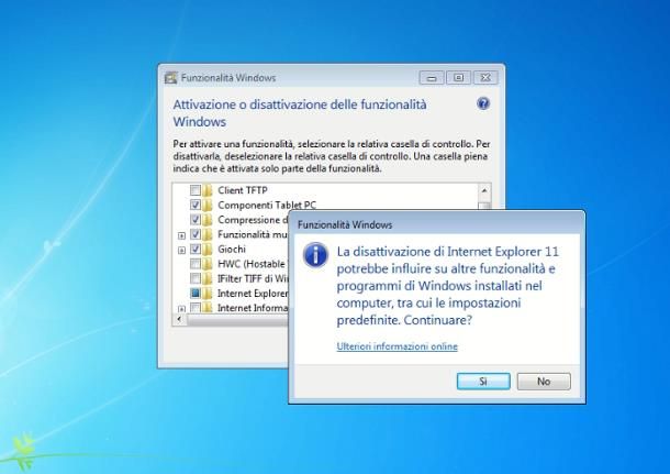 Come disinstallare Internet Explorer in Windows 7