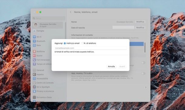 Cambiare ID Apple su Mac