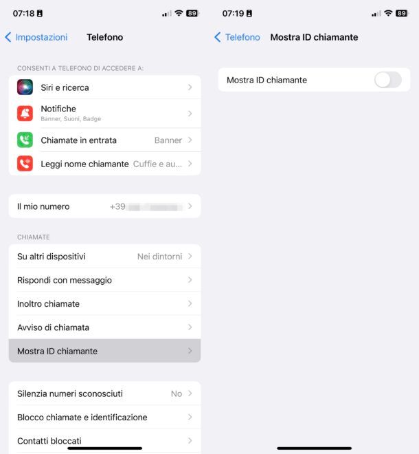 Mostra ID chiamante su iPhone