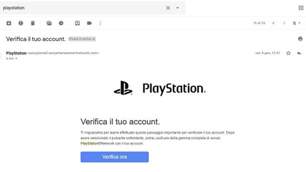 Recuperare email PS4