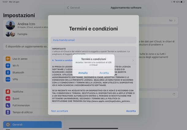 Aggiornamento iPad