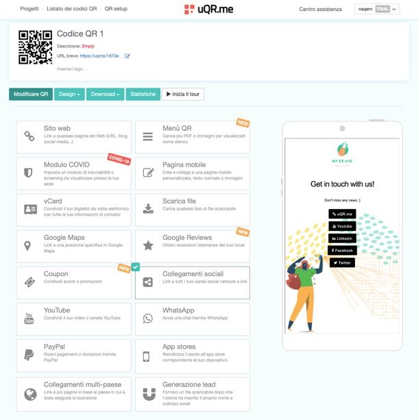 Altri servizi online per QR code