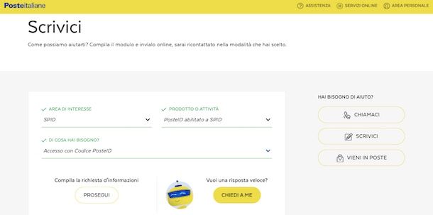 Assiste PosteID sito Poste Italiane