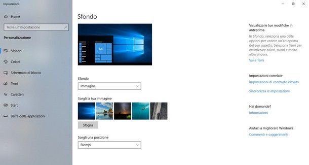 Come personalizzare Windows 10