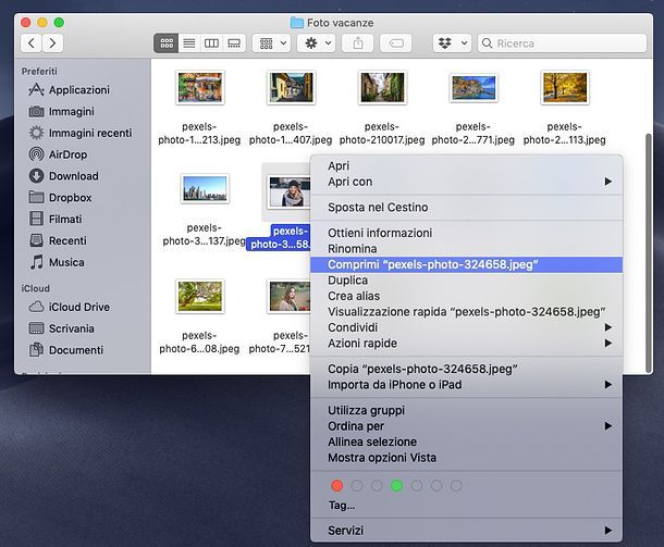Come zippare file con Mac