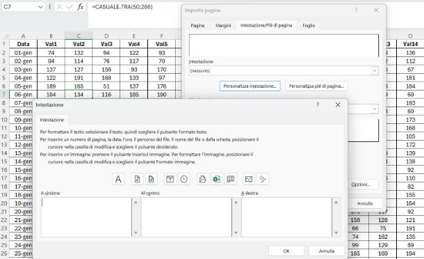 Come ripetere riga intestazione Excel