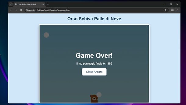 Gioco sviluppato dall'IA Gemini Pro
