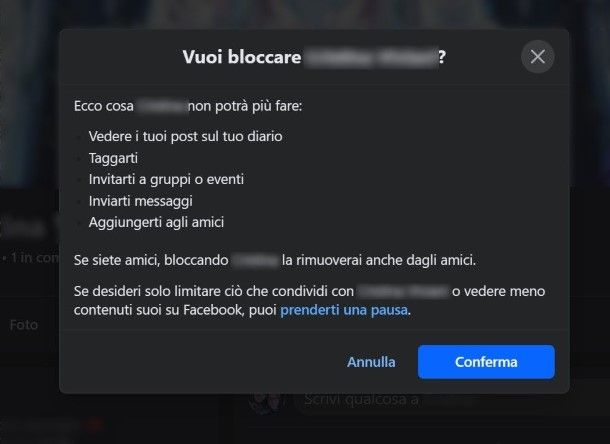 Come bloccare un amico su Facebook