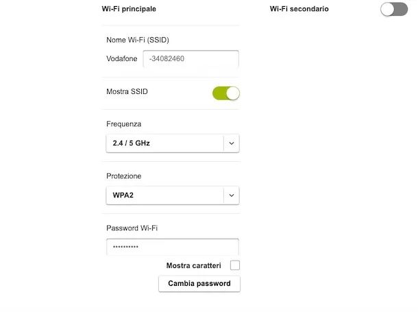 Password Wi-Fi dal modem