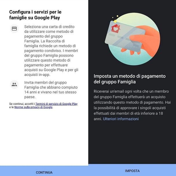 Condividere acquisti app Android famiglia