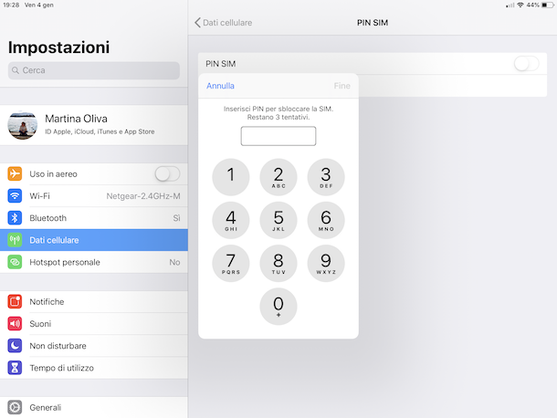 Come sbloccare SIM iPad
