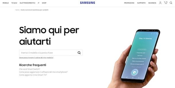 Supporto Samsung