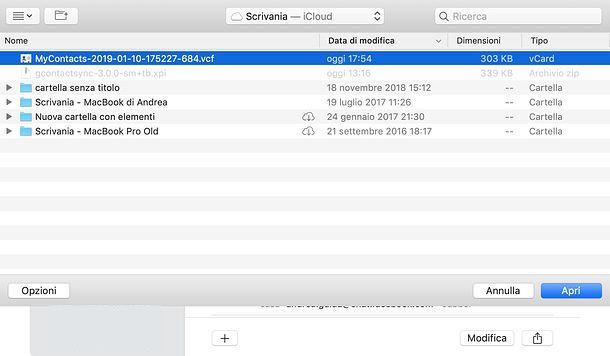 Come esportare contatti iPhone su Mac