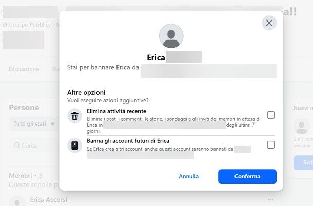 Come bannare un profilo Facebook da un gruppo