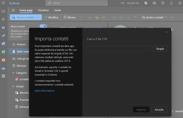 Come sincronizzare contatti Gmail con Outlook