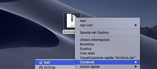 Come inviare file zip da Mac