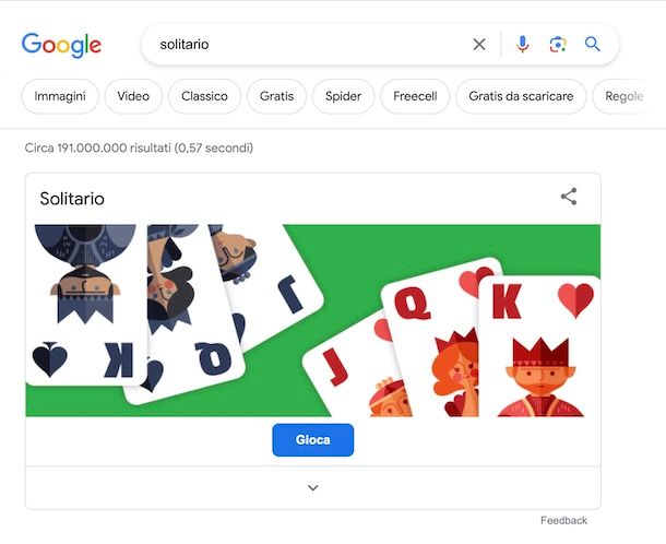 Solitario di Google