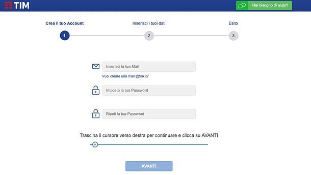 Modulo registrazione TIM
