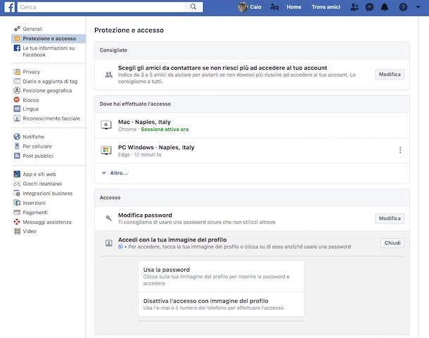 Come cancellare password memorizzate Facebook