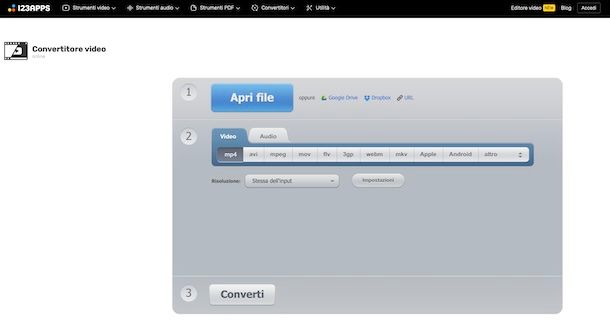 Convertitore Video di 123apps