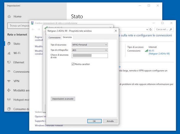 Vedere la password del WiFi da Windows 10