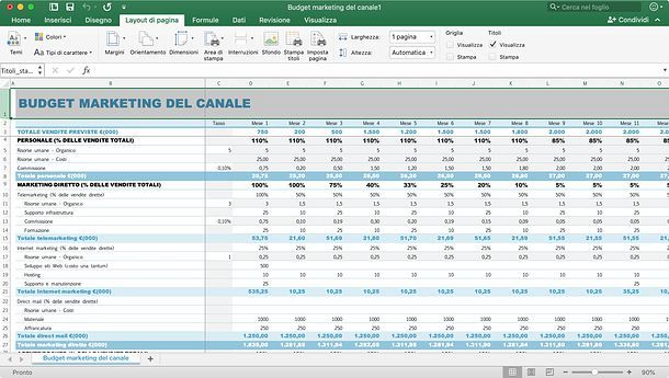 Come ripetere prima riga Excel