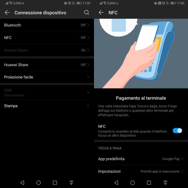Come disattivare NFC
