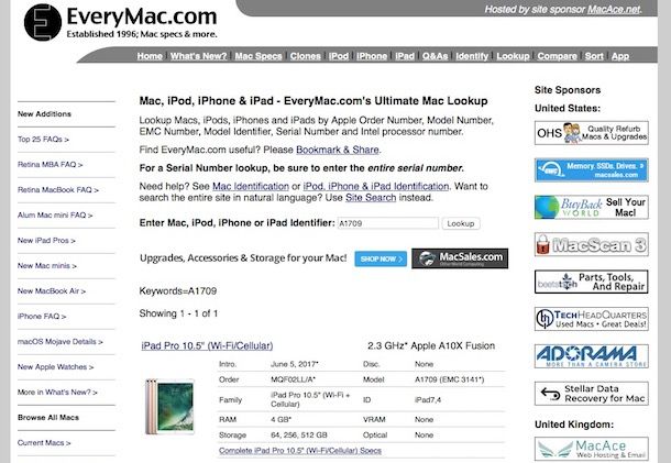 Come vedere modello iPad