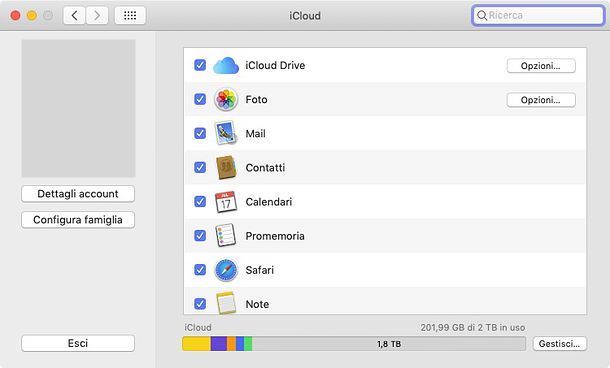 Configura Contatti di iCloud