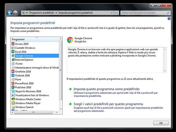 Programmi predefiniti Windows 7