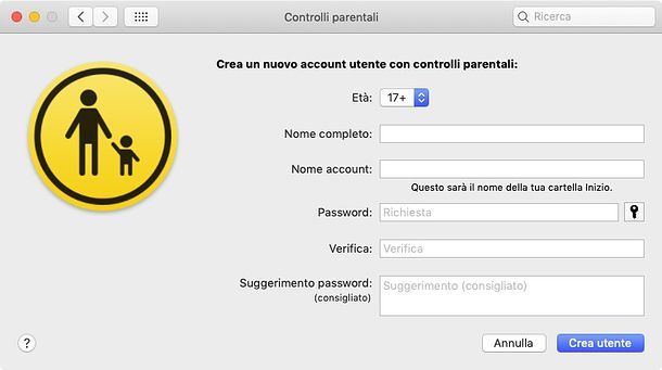 Controlli parentali Mac