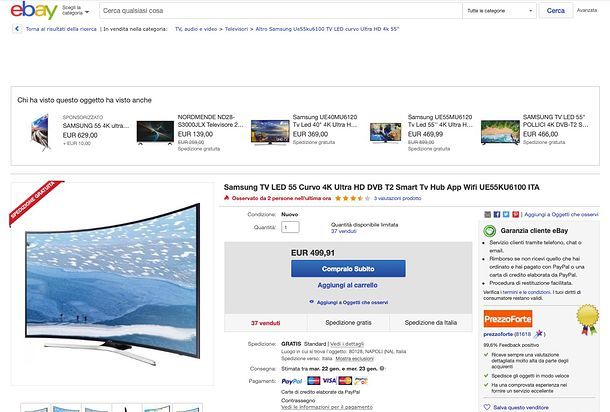 Acquistare su eBay
