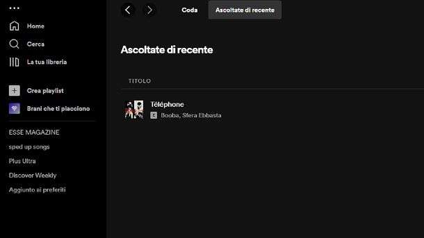 Come vedere la cronologia degli ascolti su Spotify Computer