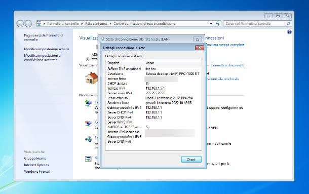 Come trovare indirizzo IP PC: Windows 7