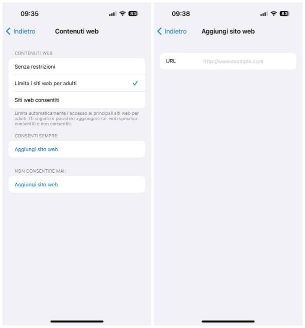 Come bloccare l'accesso a un sito su iPhone: Tempo di utilizzo