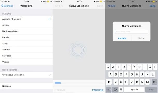 Modifica vibrazione iOS