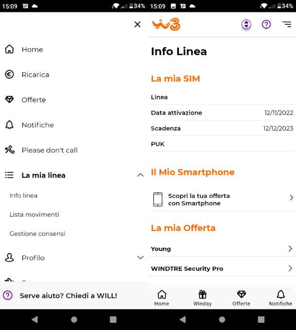 App per smartphone WINDTRE