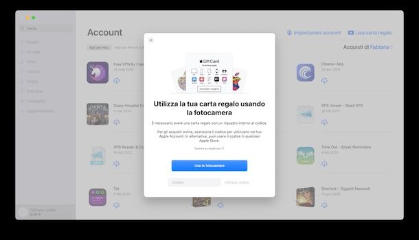 Apple Gift Card macOS