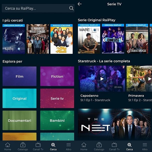RaiPlay App per serie TV