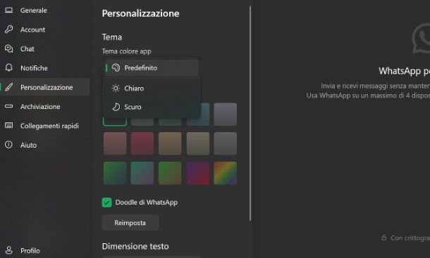 Come cambiare lo sfondo di WhatsApp