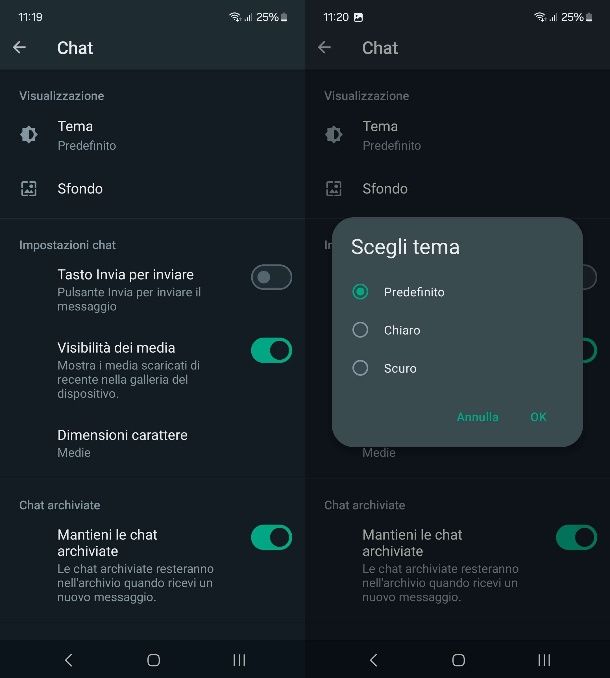 Come cambiare lo sfondo di WhatsApp