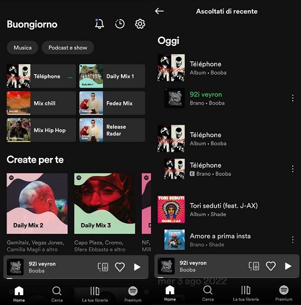 Come vedere la cronologia degli ascolti su Spotify Android